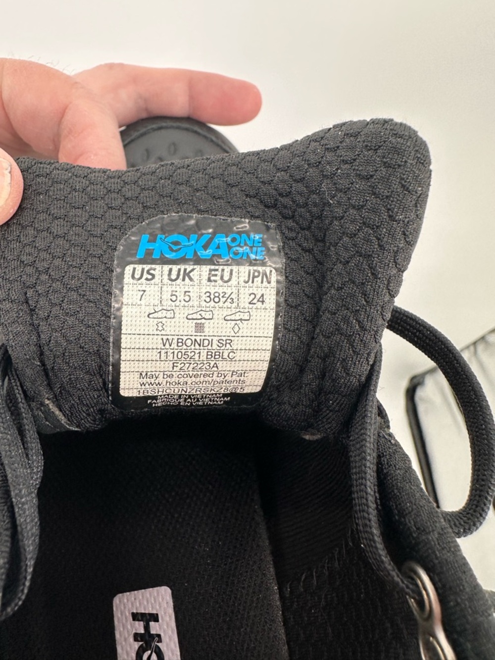 Hoka Men's Bondi SR Slip-Resistant Black Sneaker Size 7 - Picture 8 of 8
